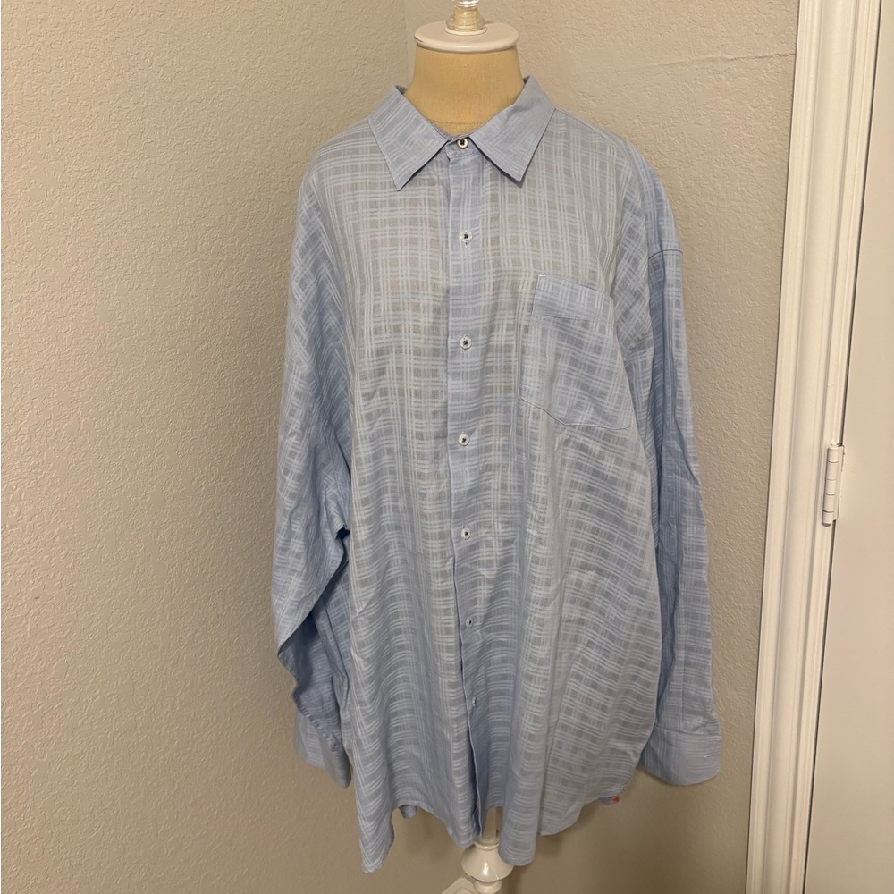 Tommy Bahama Sky Blue Checkered Shirt
